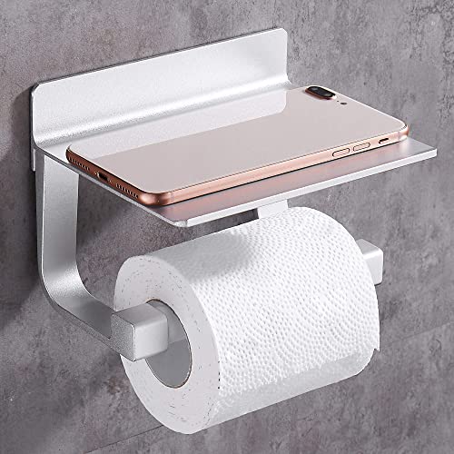 Hoomtaook Portarrollos para Papel Higiénico Portarrollos Baño Adhesivo Portarrollo para Papel Higiénico, Autoadhesivo, Aluminio, Acabado Mate