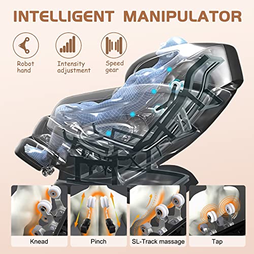 Massage Chair Recliner With Zero Gravity With Full Body Air Pressure, Speaker And Blue-Tooth Connection, Easy To Use At Home And In The Office #TOP2