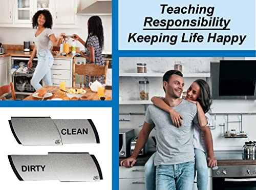 Premium Metal Dishwasher Magnet Clean Dirty Sign | Contemporary Stainless Indicator - Kitchen Gadgets For All Dishwashers, Home Or Office Organiz #TOP3