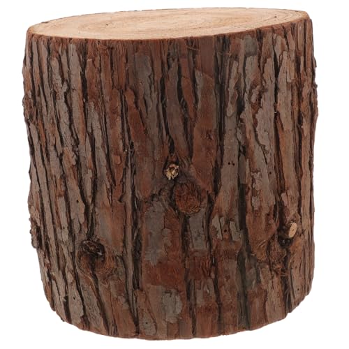 LOLIPPYY Rustikaler Baumstumpf Hocker aus Massivem Holz mit Natürlicher...