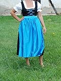 Oktoberfest Dirndl lang mit Bluse und Schürze - Oktoberfest - Wiesn Dirndl (42, weiß - rot kariert)