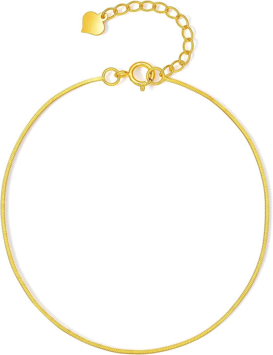 18K Yellow Gold Chain Bracelet Simple Link Bracelets Jewelry for Women Mom Mother Lover Birthday Anniversary 6.3-7.5"(16+3CM) C0713952