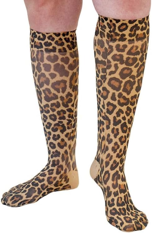 Lymphedivas Leo Leopard Medical Graduated Compression Sock Pair 30-40mmHg