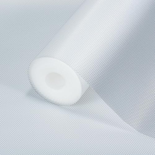Image of DALUCI Anti Skid Fridge Mats Roll 5 Meters (45 cm x 500 cm) | Drawer Mat for Kitchen Drawers, Shelves & Wardrobe | Food Grade EVA Anti Slip Shelf Liner, Washable, Diamond Pattern, White