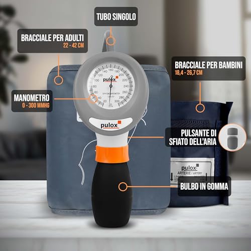Pulox Eazybp - Misuratore Di Pressione Manuale Per Adulti E Bambini Con Stetoscopio, 2 Bracciali E Custodia - 2