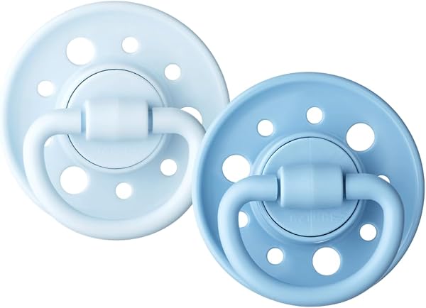 DODIE Sucettes Rondes GAÏA, tetine pour bébé, 0-6 mois, Bleu, Lot de 2 - 1