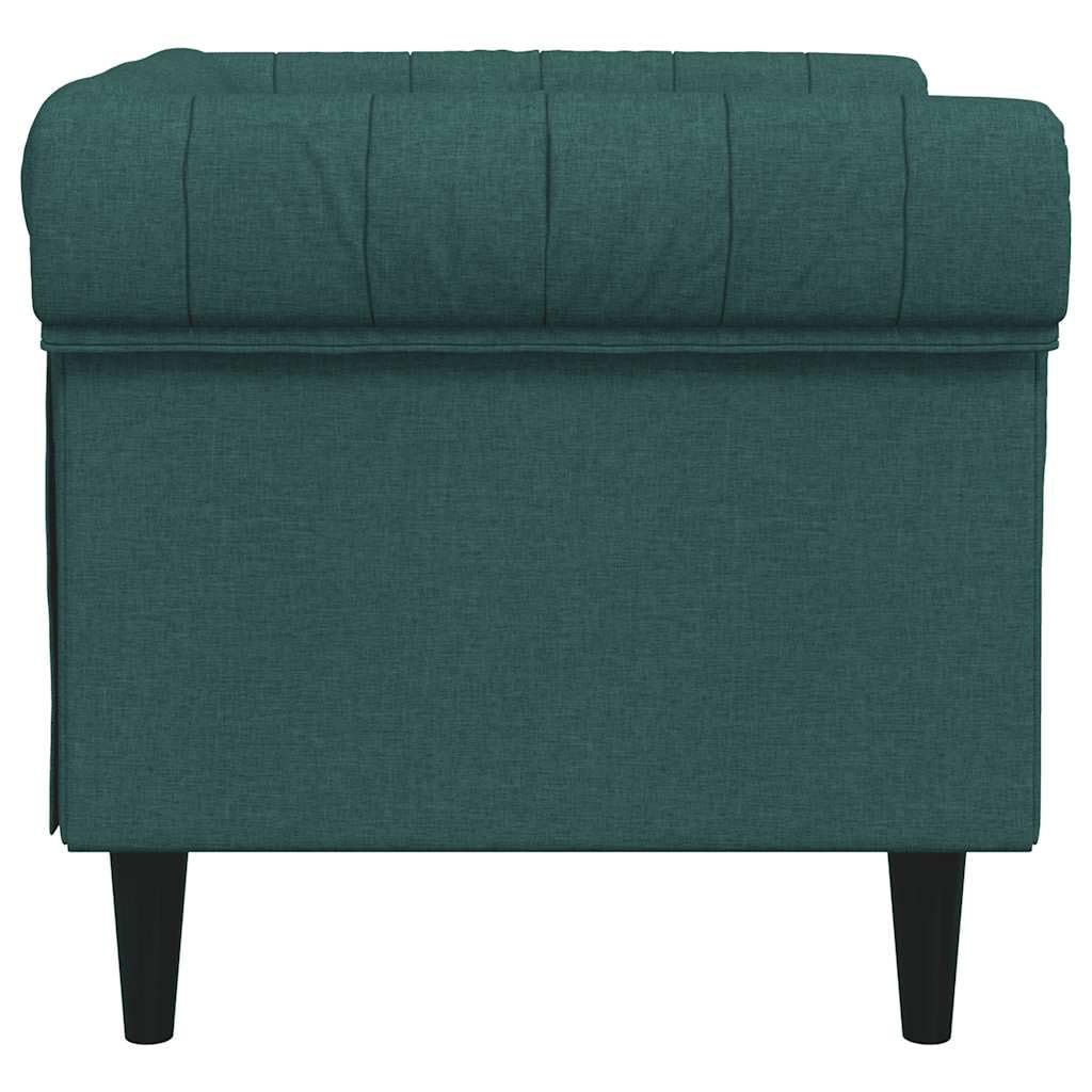 Sillón Chesterfield de Tela Verde Oscuro,16.4kg-372542