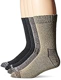 Dickies Men's 4 Pack Marled Moisture Control Accented Heel Toe Crew Socks, Assorted, Sock Size:10-13/Shoe Size: 6-12