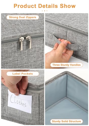 Image of punemi 4.5 in Tall Low Profile Under Bed Storage Containers, 2 Pack, Grey