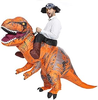 Inflatable T-rex Ride-On Costume for Adults Blow up Dinosaur Costume Fancy Halloween Party Costume Suit