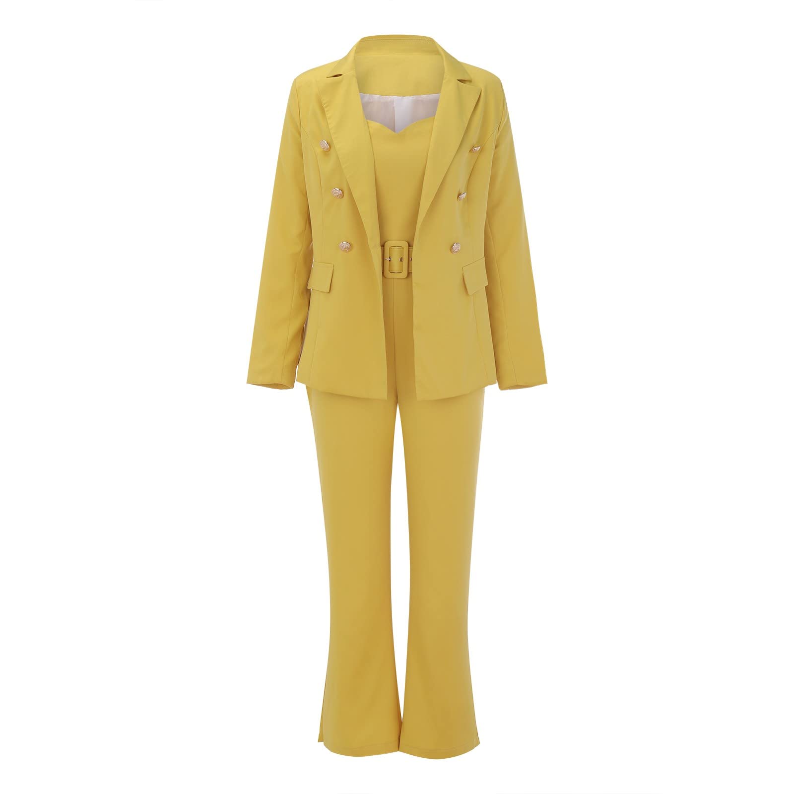 Completo Elegante Donna Con Pantalone Tailleur Ufficio Eleganti Manica Lunga Aperto Davanti Colletto Completo Due Pezzi Casual Complete Da Cocktail Blazer E Pantaloni Matrimonio Set Da Cerimonia