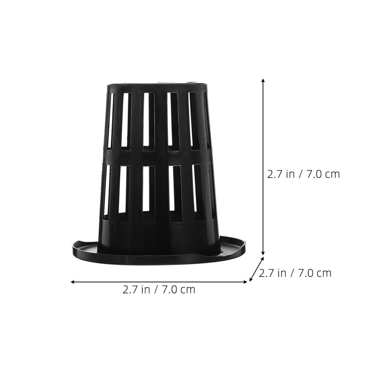 DOITOOL Pots en Filet pour Hydroponie 100 Pcs Paniers de Plantation en Plastique Noir 70 MM Godets de Culture pour Orchidées et Plantes Aquatiques Conteneurs Jardin Adaptés Culture