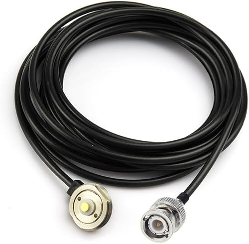 Miniatura 5 de Eightwood Cable de extensión de conector coaxial macho NMO para montaje en antena BNC RG58 de 16.4 pies para radio CB y portátil, antena de radio,