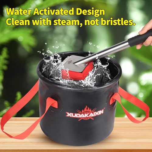 Image of XUDAKAIXIN Grill Brush Bristle Free,(Only Replaceable Cleaning Head No Grill Brush)-Red