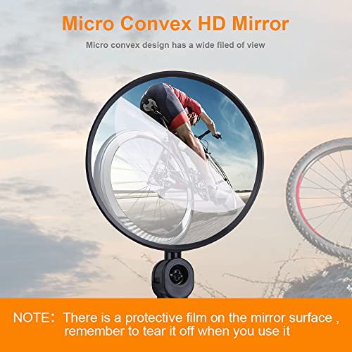 Image of Flintronic Bicycle Mirror, Pack of 2, 360 Rotatable Convex Mirror, Bicycle Mirror, Rear View Mirror, Universal Safe Rear View Mirror for 15-35 mm, Bicycle Handlebar End Mirror for Bicycle, Mountain