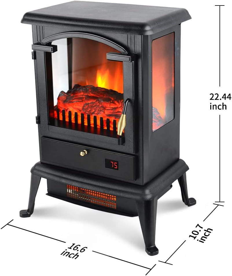 VOLTORB Freestanding Portable Electric Fireplace Heater Stove w/Remote Control