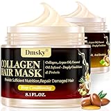 Dmsky 2 Pack Hair Mask for Damaged Hair - 16.2 Fl OZ Collagen Hair Mask & Keratin Hair Treatment-Hydrating,Repairing,Nourishes Deep Conditioning Hair Masks for All Hair Types