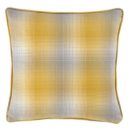 Curtina - Lincoln Check - Jaquard Filled Cushion - 43x43cm (17x17) in Ochre