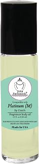 Compare to Aroma Platinum Perfume Oil – Alcohol-Free for Men Roll-On | Woody Amber Scent with Pineapple, Sage & Vanilla | Long-Lasting Concentrated Fragrance, 9.86ml / 1/3 fl oz
