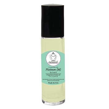 Compare to Aroma Platinum Perfume Oil Alcohol-Free for Men Roll-On | Woody Amber Scent with Pineapple, Sage & Vanilla | Long-Lasting Concentrated Fragrance, 9.86ml / 1/3 fl oz