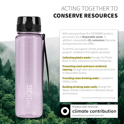 Image of 720DGREE inchuberBottle inch Crystal Clear Water Bottle with Strainer - BPA-Free - Water Bottle for Sports, Gym, Fitness, Bike, Outdoor, University - Sports Bottle Made of Tritan - Lightweight, Shockproof