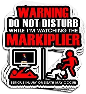 Warning Do Not Disturb While I'm Watching The Markiplier - Sticker Graphic - Auto, Wall, Laptop, Cell, Truck Sticker for Windows, Cars, Trucks