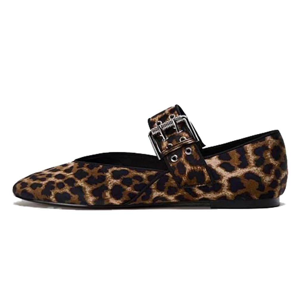 Chaussures ballerines Mary Jane léopard à bout carré taille 41 - 5