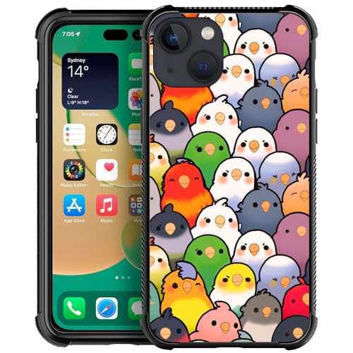 Coque iPhone 13 motif oiseau chantant en TPU robuste antichoc protection 6.1 pouces