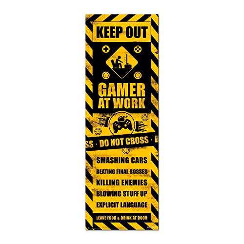 Grupo Erik Póster puerta Gameration Gaming caution - Lamina decorativa Gameration/Póster Producto con licencia oficial