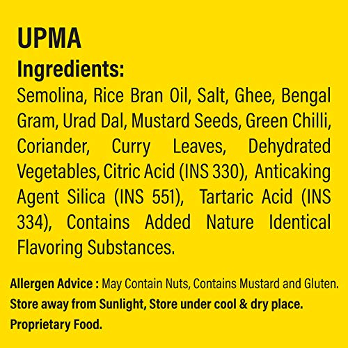 Image of Amajain Instant Sattvik Healthy Upma, Ready-to-Eat, No Added Preservatives, No Added Flavours, Jain-Friendly, 70g (Pack of 3)