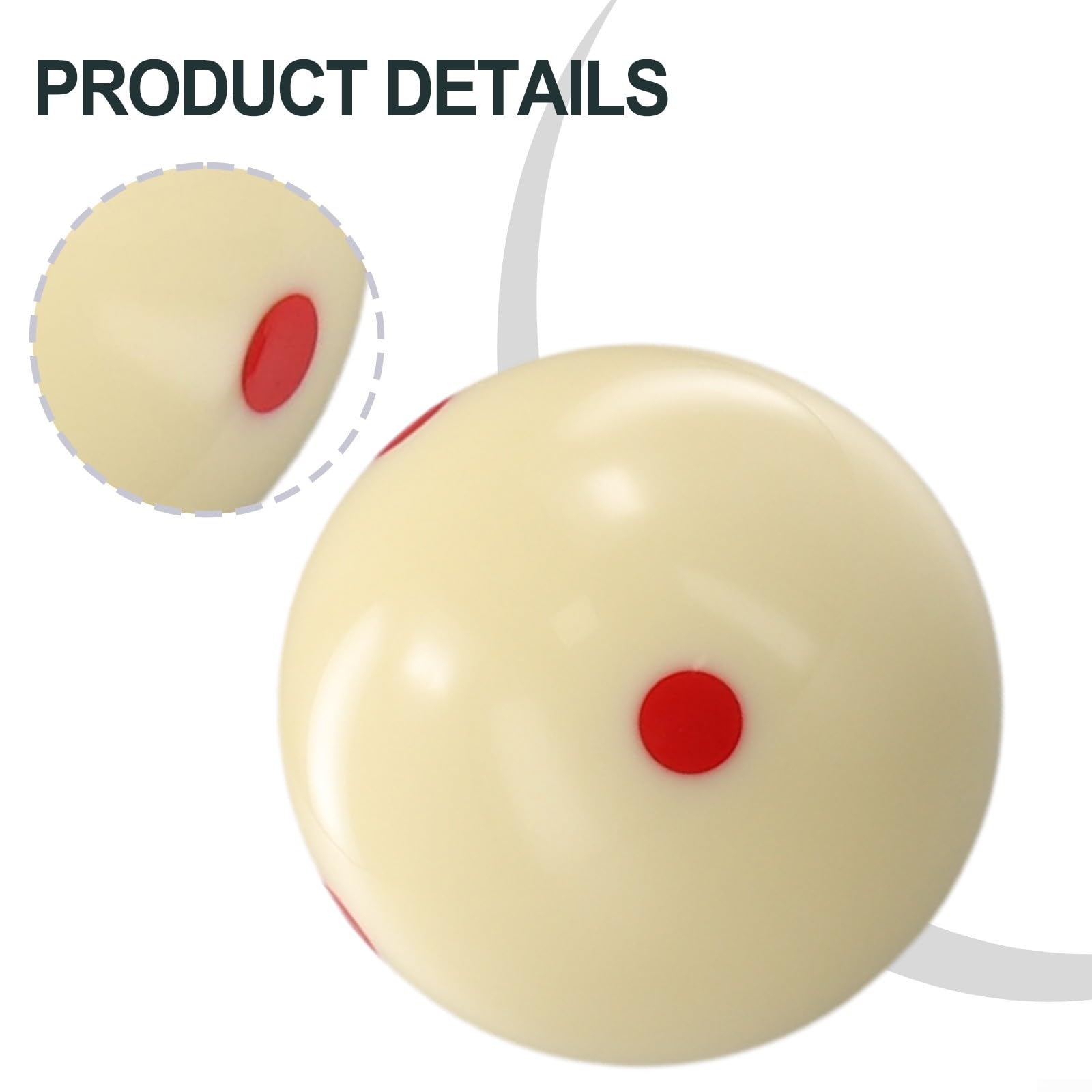 Pallina da allenamento per biliardo, palla rossa 5,7 cm, 6 punti, resina, accessorio per visualizzazione obiettivi