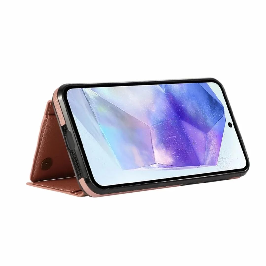 Funda Tipo Cartera con Tarjetero Cruzado para Samsung S24 S25 S26 Ultra S23 Fe S22 S21 Plus A57 A37 A56 A36 A16 A55 A35, Funda de Cuero (para Galaxy A57/rojo)