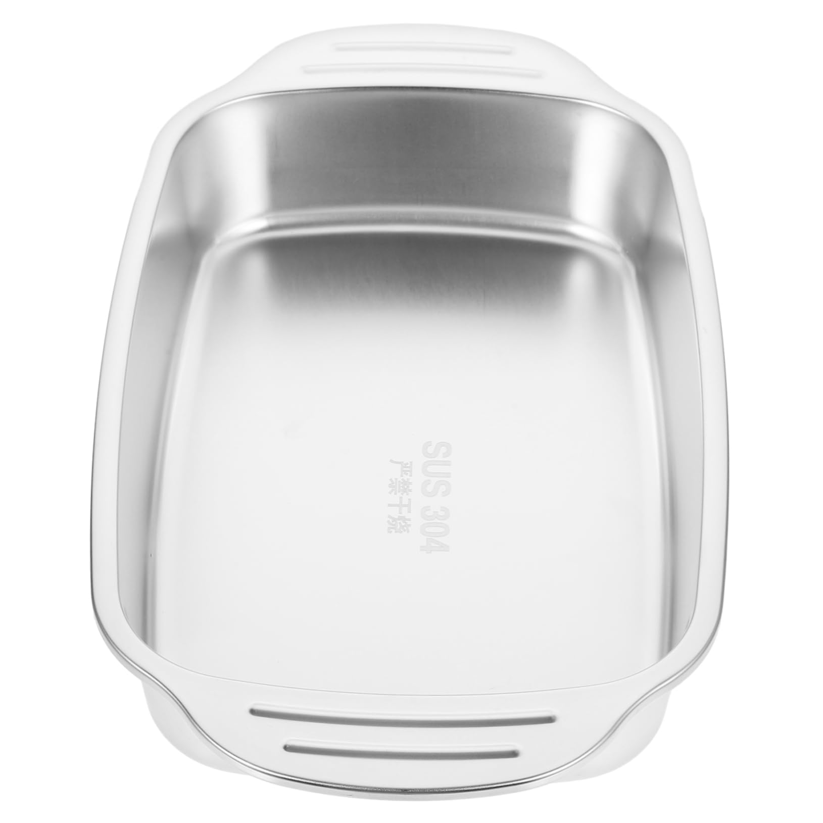 SEWACC Stainless Steel Barbecue Plate Rectangular Roasting Pan for Induction Cookers Design for Flipping for Seafood Lobsters