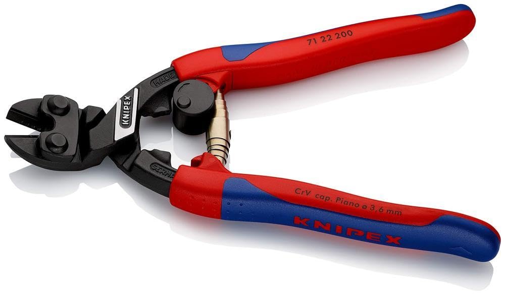 KNIPEX CoBolt Tronchese a doppia leva in confezione, 71 22 200 SB | Self-service rivestiti in materiale bicomponente, forma affusolata