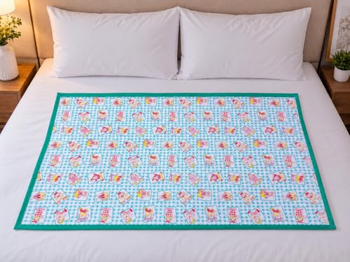 Image of EcoSoft Plastic Sheet,PVC Sheet for Kids,Rubber Sheet for Babies,Bed Wetting Protector(90 x 135 cm) (Green Santa)