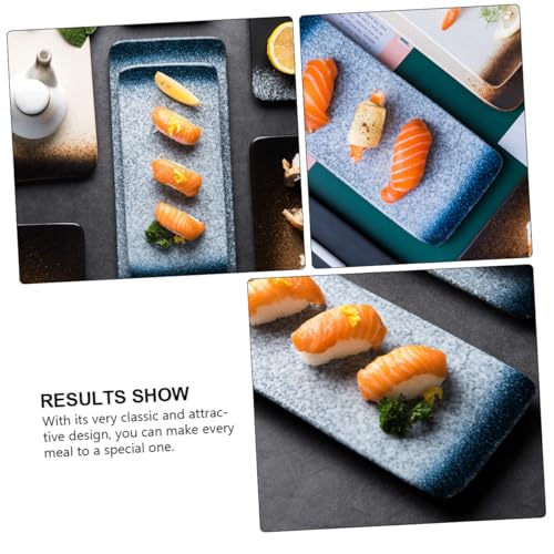 Bandeja para sushi estilo japonés rectangular cerámica miniatura 3