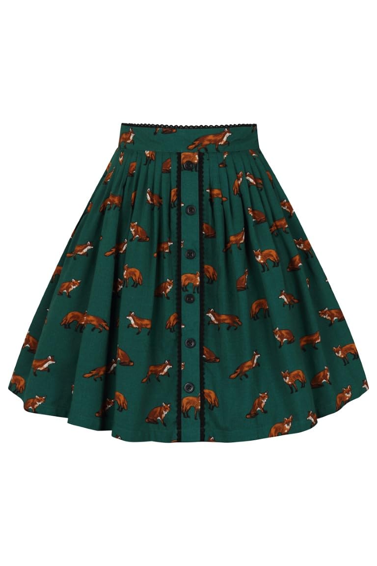 Hell Bunny Vixey Skirt Brown