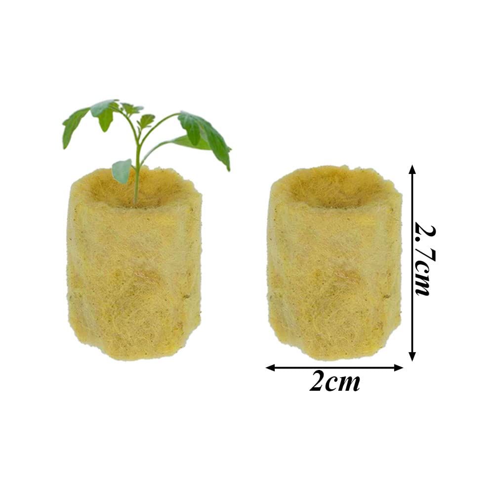 Cubo de Lana de Roca sin Suelo 50 Piezas Cubos de Cultivo Hidropónicos Bloque de Lana de Roca Plántulas HidropóNicas Tapones Agrícola Rockwool Cilíndrico Cubos de Lana de Roca Propagación