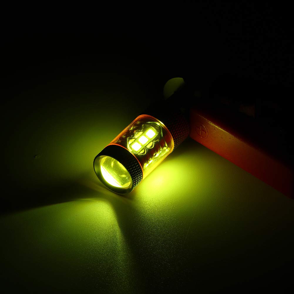 2 szt. LED żółte światła przeciwmgielne żarówki H3 12-24 V 80 W 16SMD bardzo jasne żarówki samochodowe żarówki przeciwmgielne żarówki