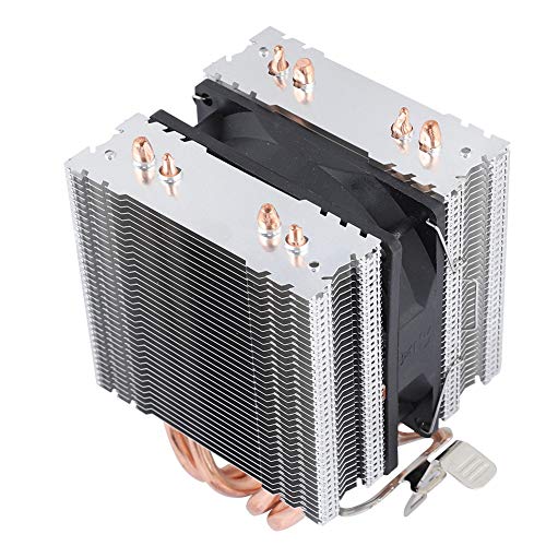 Acouto CPU Radiato, 4 Heat Pipe CPU Ventola radiatore dissipatore di Calore per Intel LGA 1155/1156/1366, radiatore CPU Heat Pipe(Luce Blu)