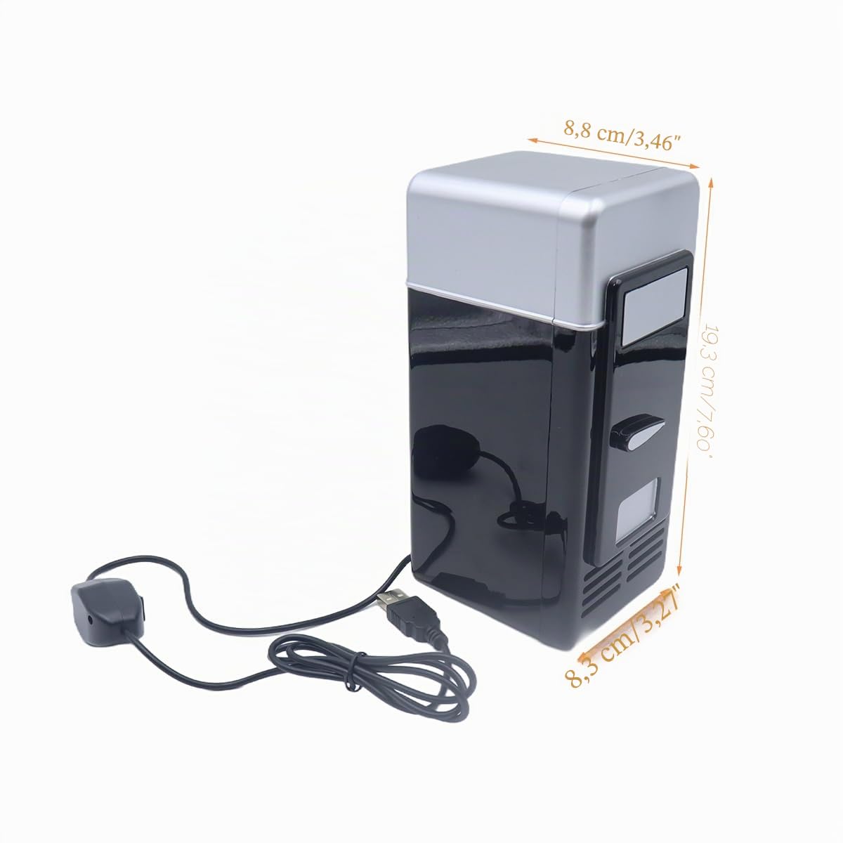 Ticha Mini frigorifero alimentato tramite USB, piccolo refrigeratore per bevande, per camera da letto, dormitorio, viaggio, dispositivo per la cura della pelle, nero
