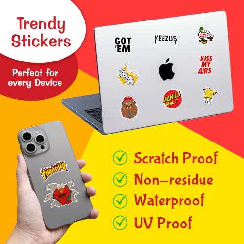Image of CodersParadise Hypebeast Aesthetic Sticker Pack - Set of 60 Waterproof Vinyl Self-Adhesive Stickers for Laptop, Phone & Water Bottle | Trendy Streetwear-Inspired, Residue-Free Customization Decals