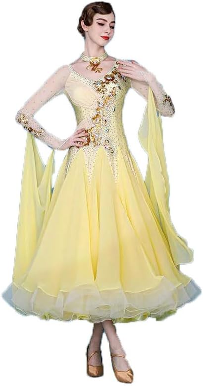 JRUIAProfessional Competition Ballroom Dancewear for Women Waltz Modern Performance Dance Costumes National Standard Dress