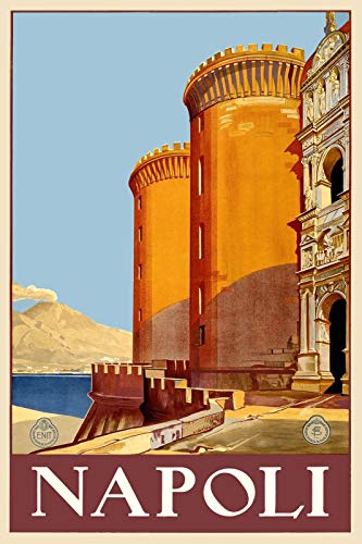 Imán decorativo rectangular estilo vintage Napoli 5 pulgadas