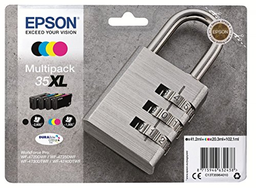 Epson Original 35XL Tinte Schloss (WF-4720DWF WF-4725DWF WF-4730DTWF WF-4740DTWF) Amazon Dash Replenishment-fähig, Multipack, 4-farbig