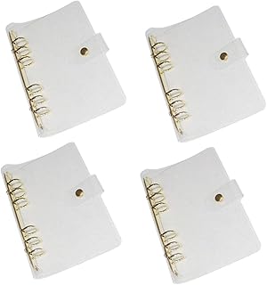 VILLCASE 4 Peças Capa Transparente Para Fichário Planejador De Fichário Transparente Protetor De Diário Concha Transparente A5 Fichário Saco De Folhas Soltas Capa De Fichário Adesivo De