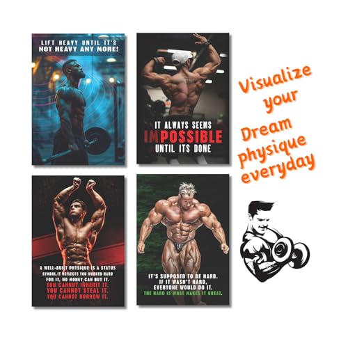 Image of MELDORA STUDIOS Motivational Workout Posters for Gym & Room|Stylish Fitness Wall Art with Inspirational Quotes, Designed for Home Decor & Fitness Enthusiasts (set of 8, 12x18 inch)