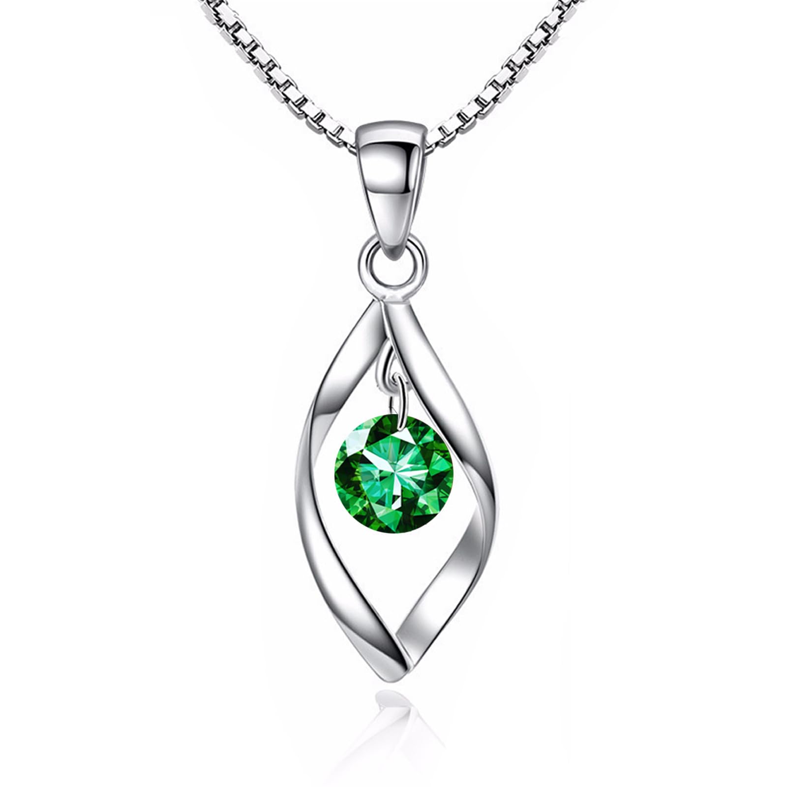 Zolkamery Schmuckset Silber 925 Damen, 925 Sterling Silber Twist Halskette & Ohrringe Ohrhänger Set, Haken Damen Schmuck Set Silberkette & Ohrringe Hängend mit AAAAA Zirkonia für Mädchen Frauen