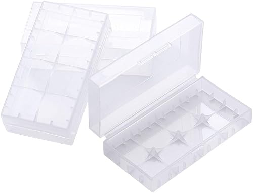 Fielect 2 x 18650 caja de almacenamiento de batería titular caja organizadora transparente 3 unids