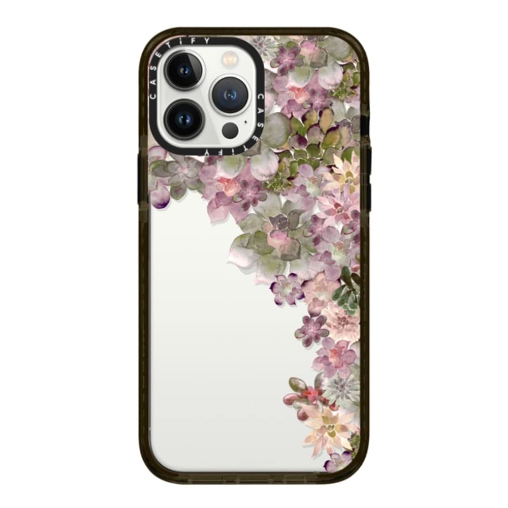 CASETiFY インパクトケース iPhone 13 Pro Max - My Succulent Garden Rose By Monika Strigel - クリア ブラック